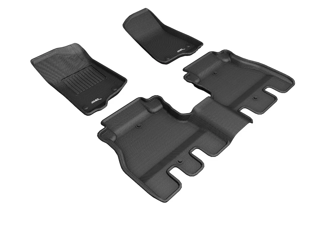 L1JP01901509 – 3D MATS/U-AC Floor Liner, Black Custom Fit Raised Edge Thermoplastic Rubber Of Carbon Fiber Texture 3 ...